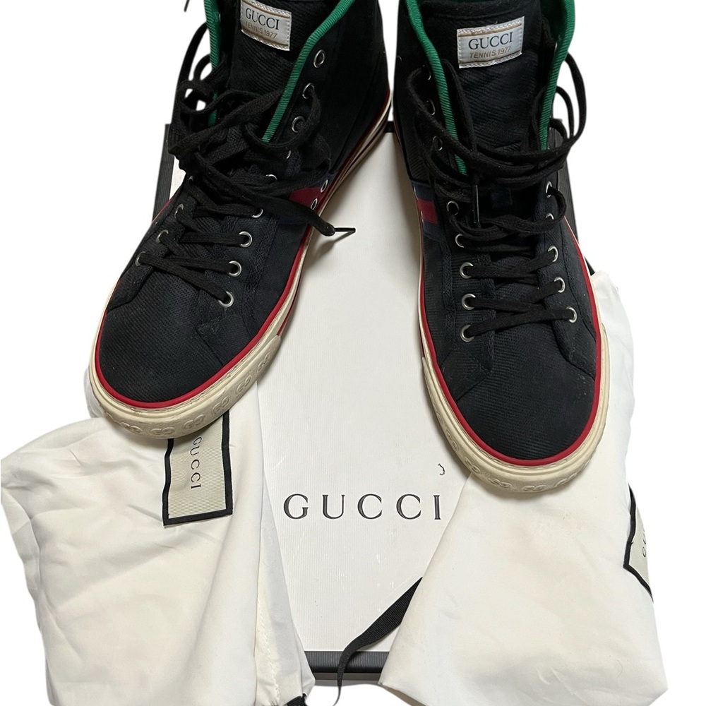 Gucci Blue and Red High-Top Sneakers